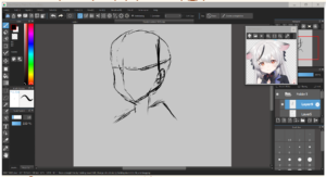 Screenshot of the art software drawing canvas